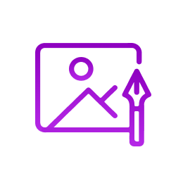 purple icon of painting and paint brush