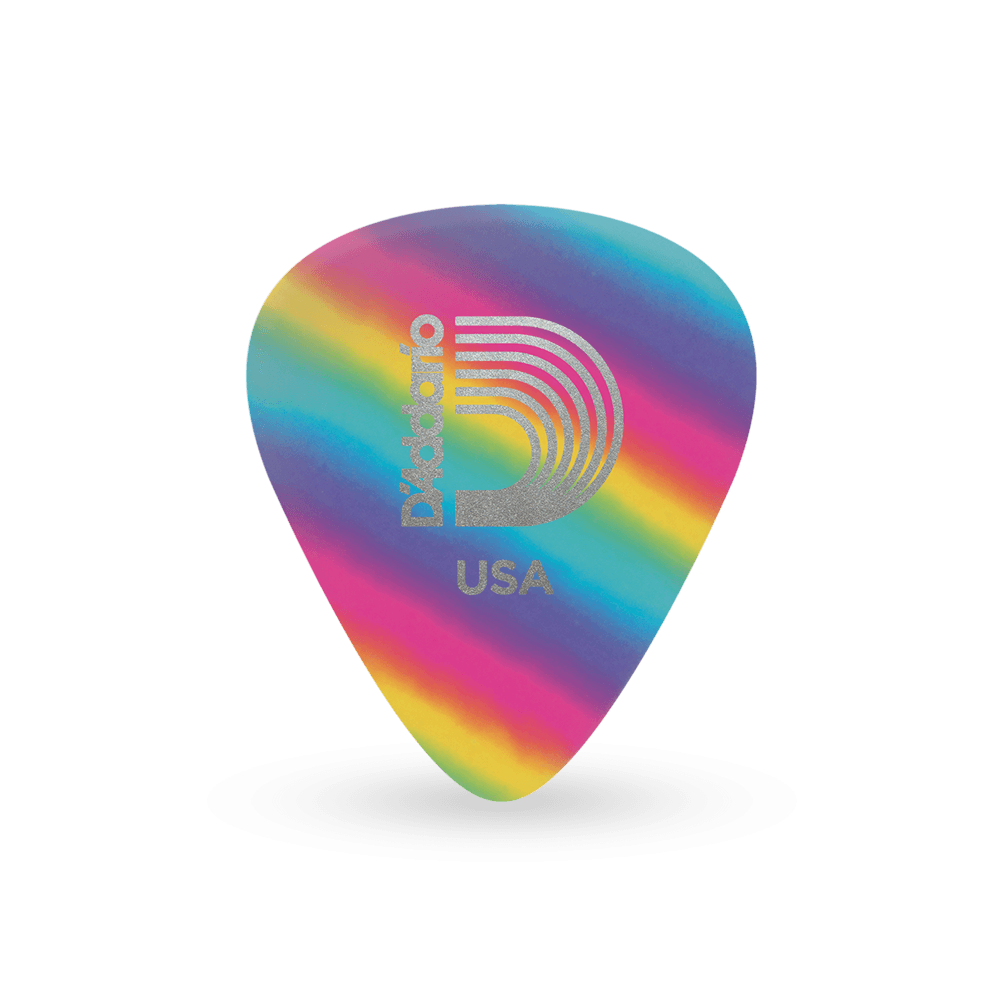 D'Addario Rainbow Celluloid Guitar Picks 10 pack, Light