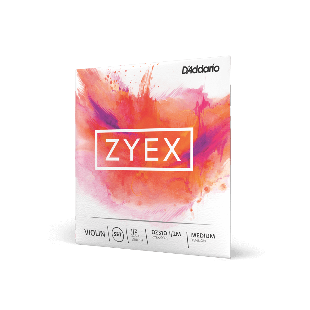 D'Addario Zyex Violin String Set, 1/2 Scale, Medium Tension