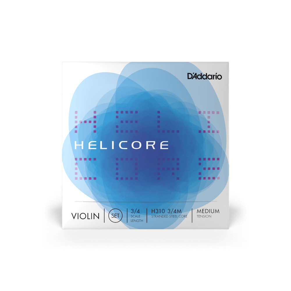 D'Addario Helicore Violin String Set, 3/4 Scale, Medium Tension