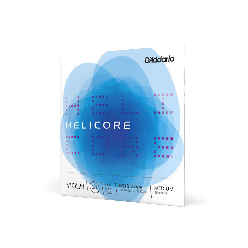 D'Addario Helicore Violin String Set, 3/4 Scale, Medium Tension
