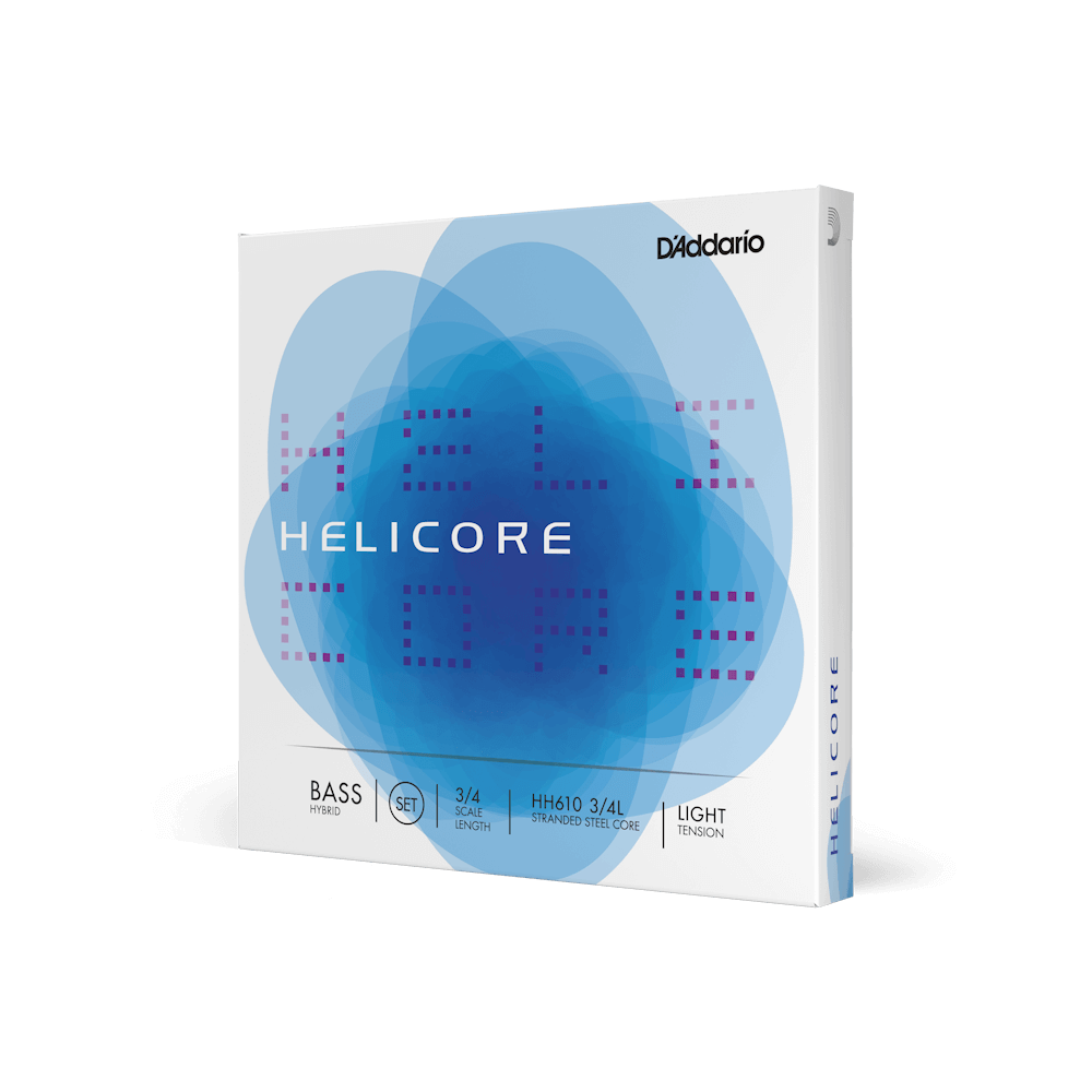 D'Addario Helicore Hybrid Bass String Set, 3/4 Scale, Light Tension