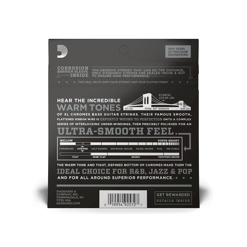 45-100 Regular Light, Super Long Scale, XL Chromes Bass Strings