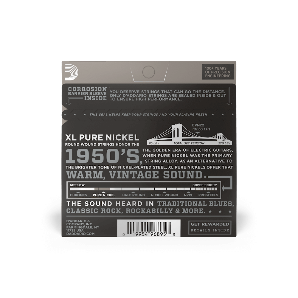 13-56 Jazz Medium, XL Pure Nickel Electric Guitar Strings
