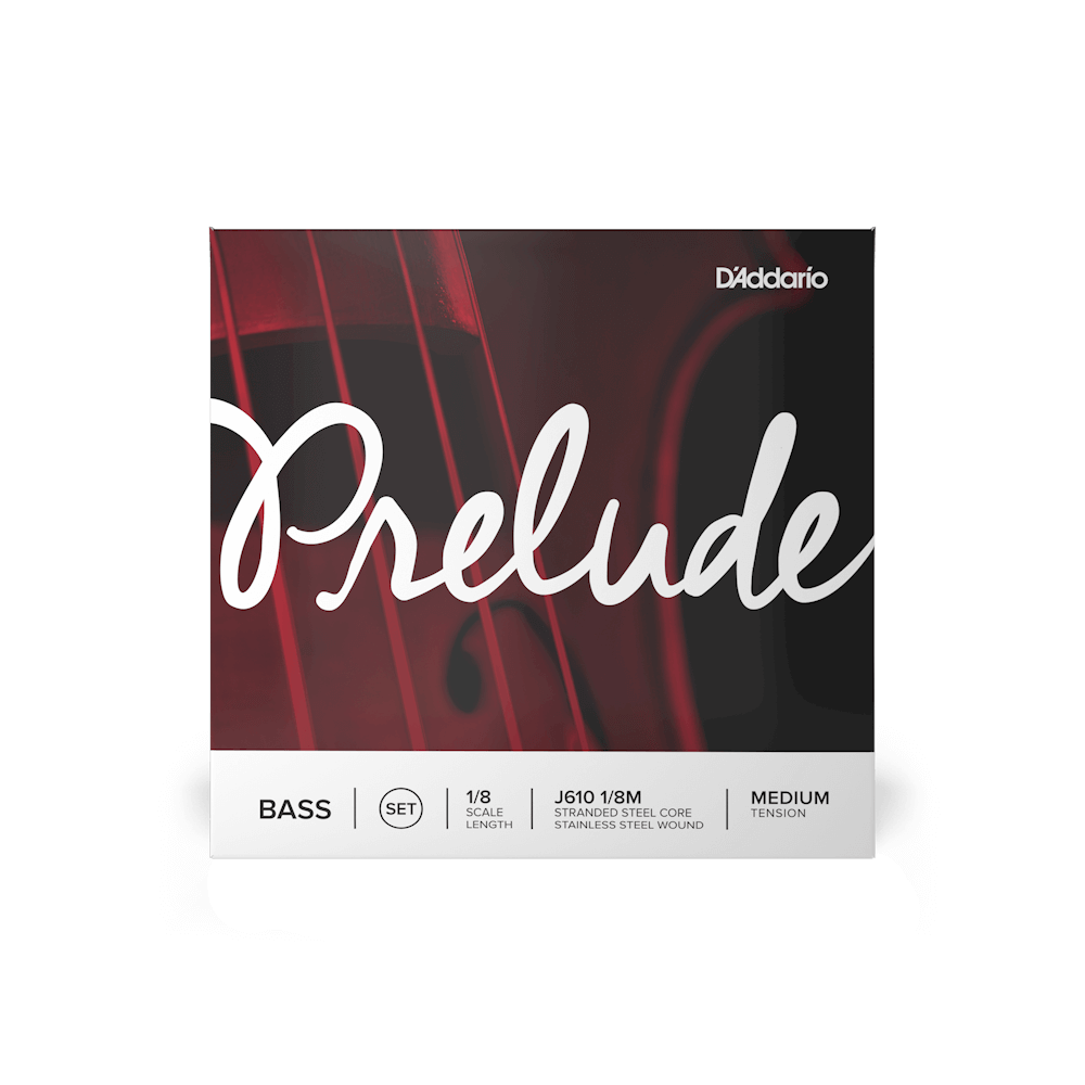 D'Addario Prelude Bass String Set, 1/8 Scale, Medium Tension