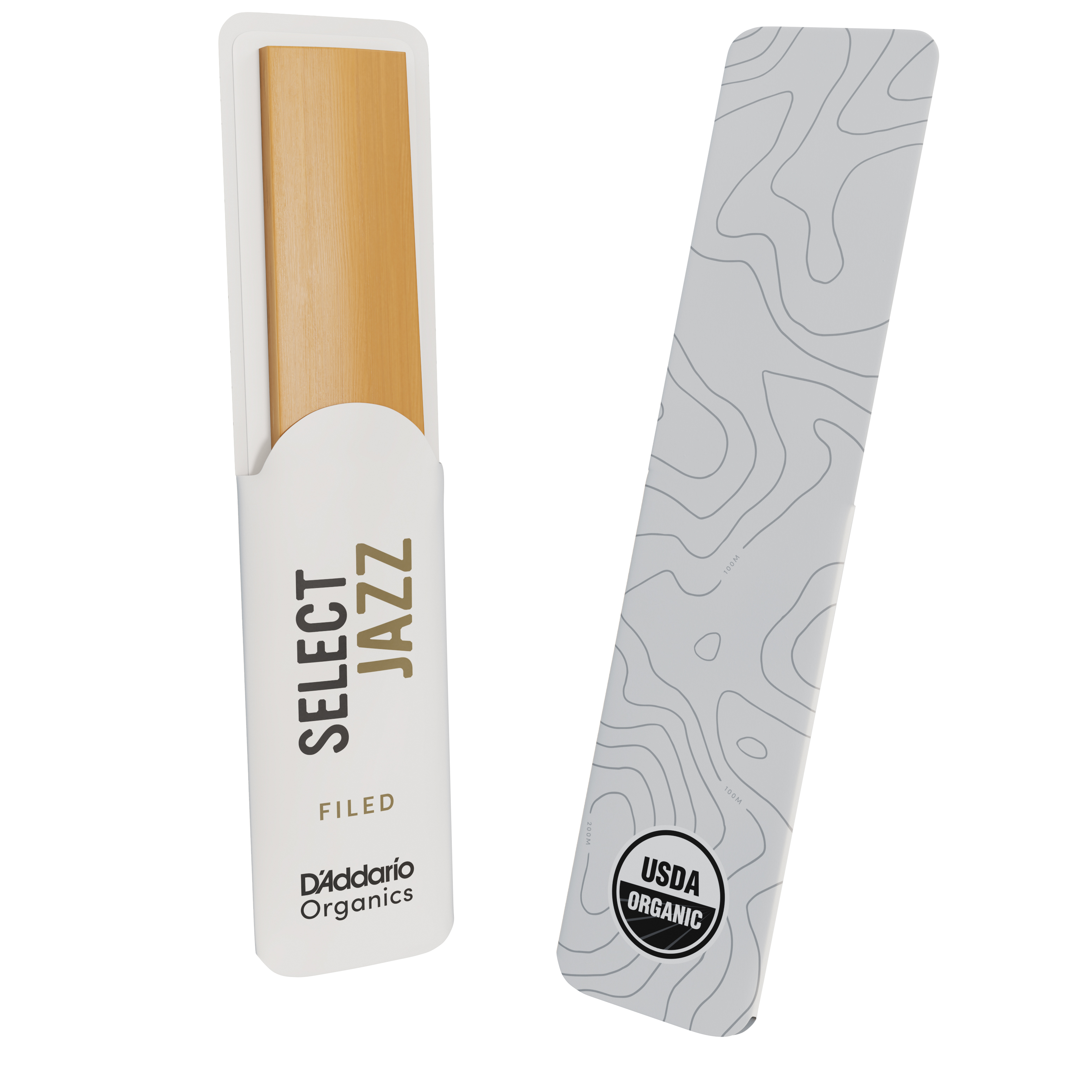 D'Addario Organic Select Jazz Filed Tenor Saxophone Reeds, Strength 3 Soft, Individually-Sealed, 5-Pack