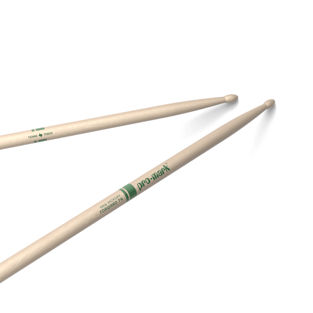 ProMark Classic Forward 7A Raw Hickory Drumstick, Oval Wood Tip